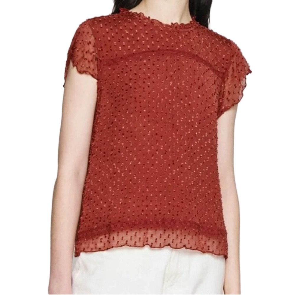 Only orange-brown blouse